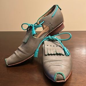 Grey Fluevog Summer Shoes
